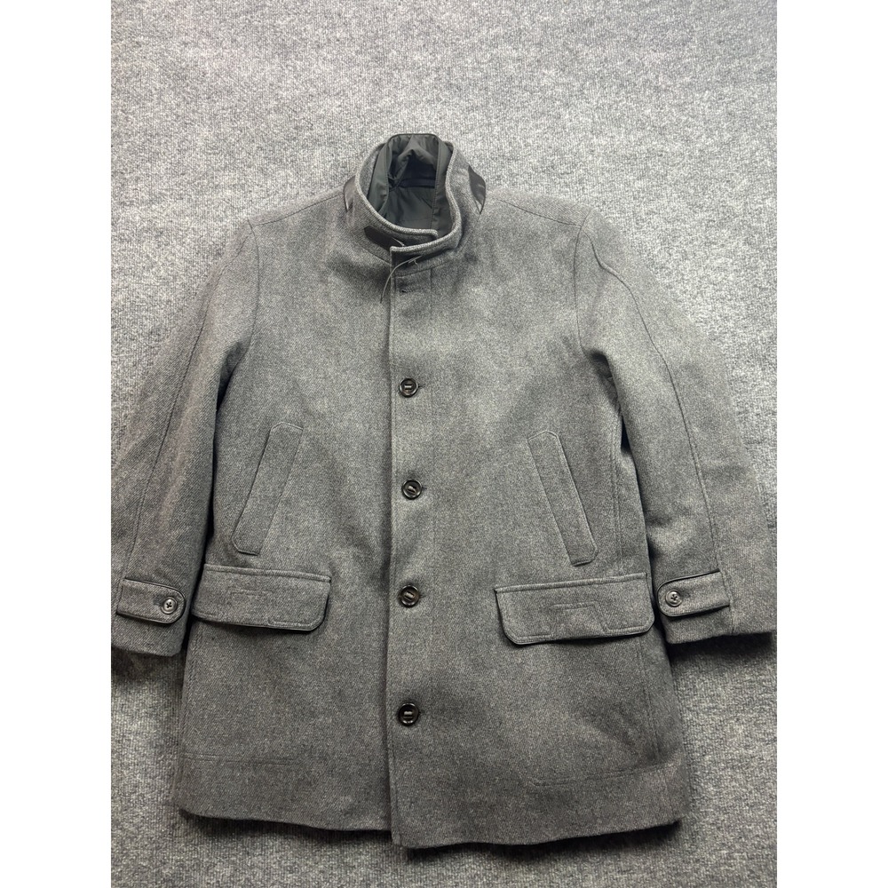 Schneiders Salzburg Car Coat Mens 44 Grey Wool Blend Layered Bib Jacket